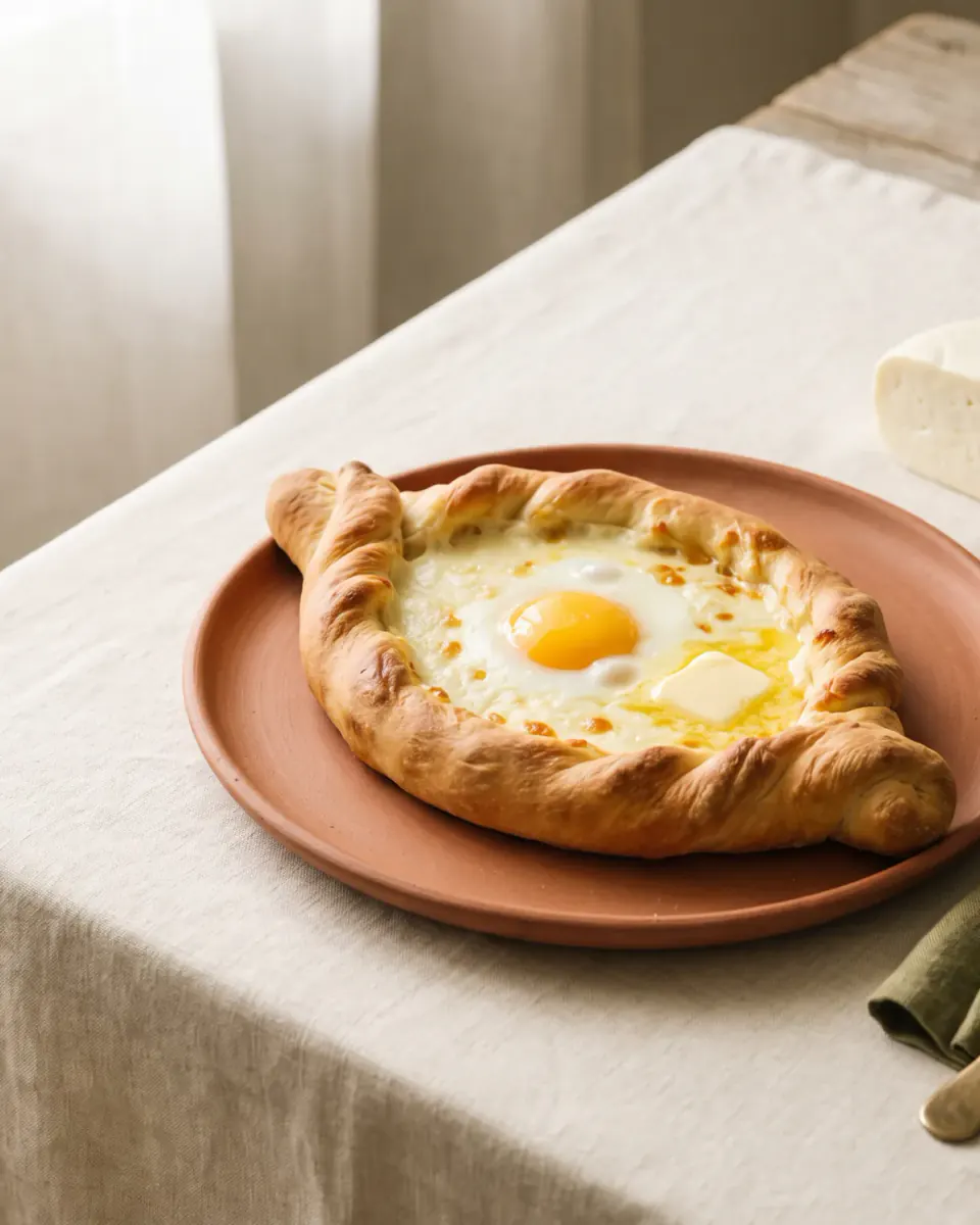 Khachapuri adjaruli — el plato terminado