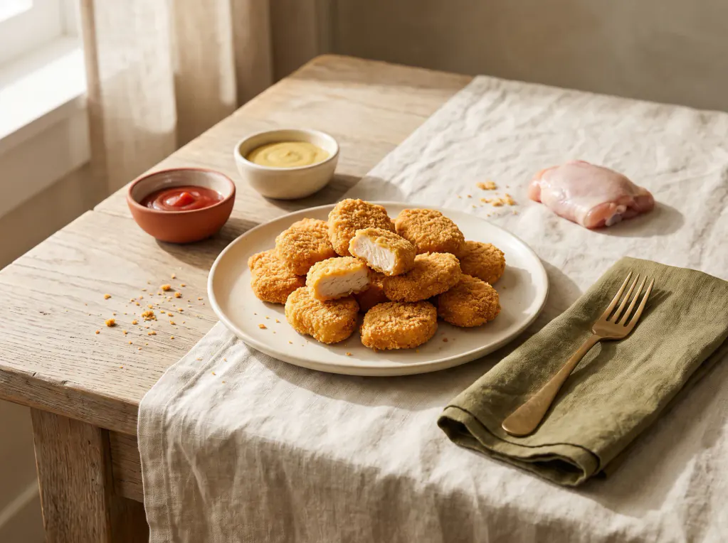 Nuggets de frango na air fryer — o prato pronto