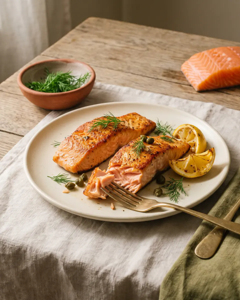 Air Fryer Salmon — the finished dish