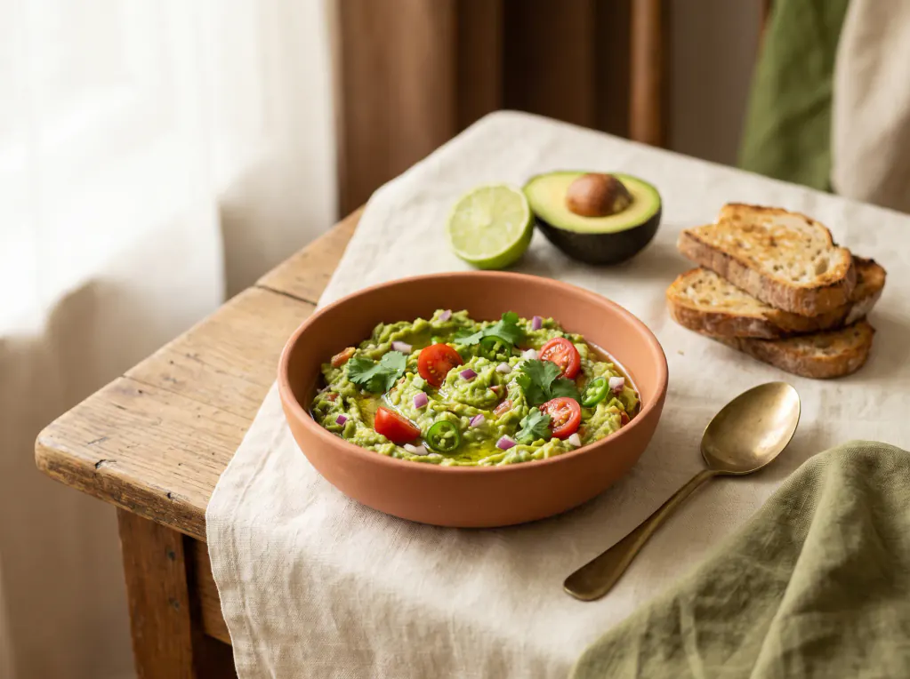 Crema de aguacate — el plato terminado