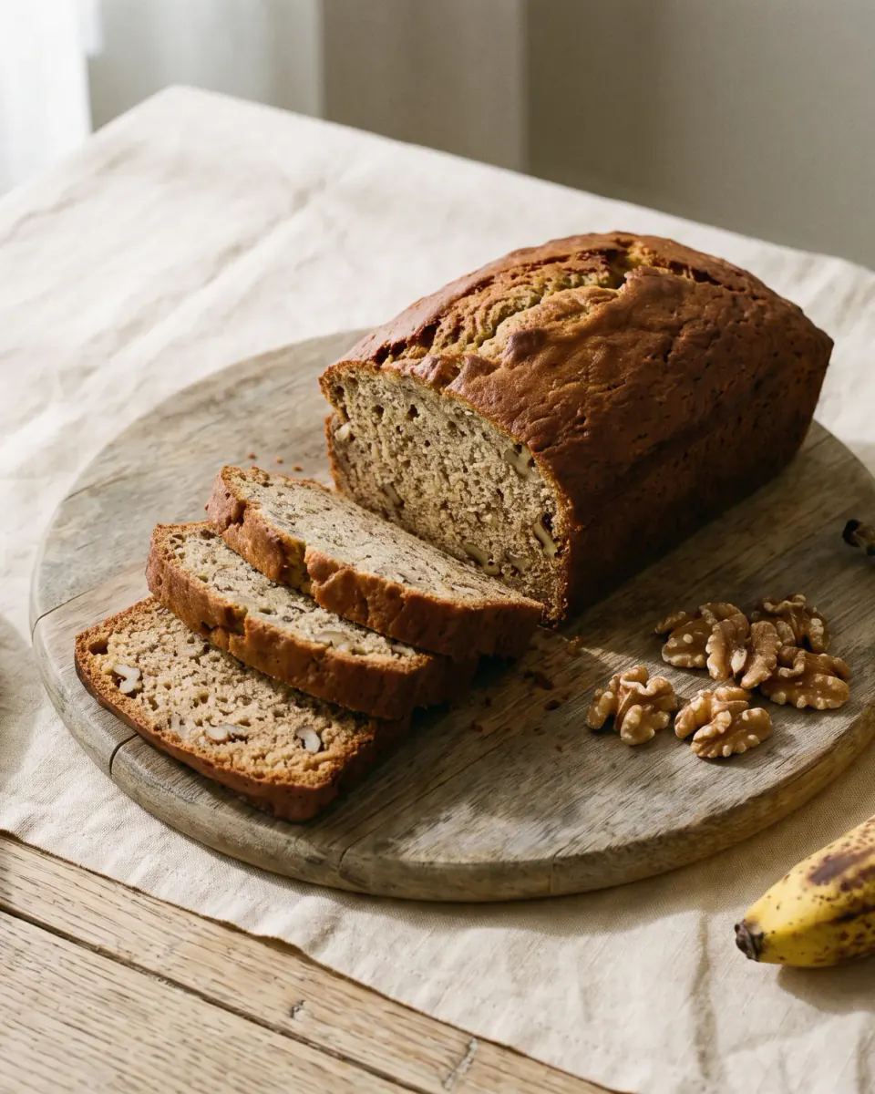 Pan de plátano (banana bread) — el plato terminado