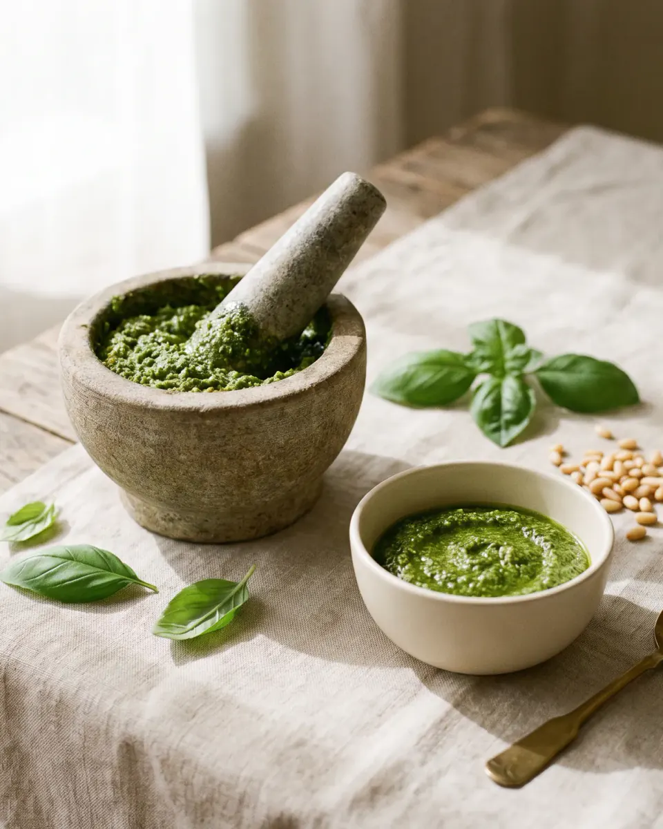 Basilikum-Pesto – das fertige Gericht