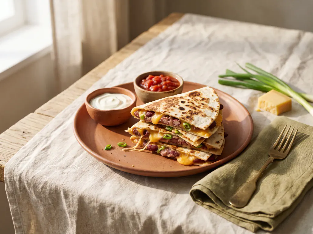 Quesadillas de frijoles con queso — el plato terminado