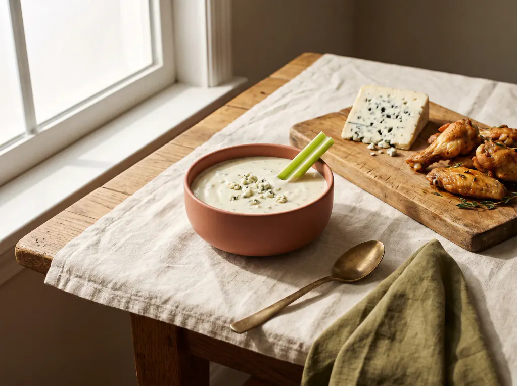 Salsa de queso azul — el plato terminado