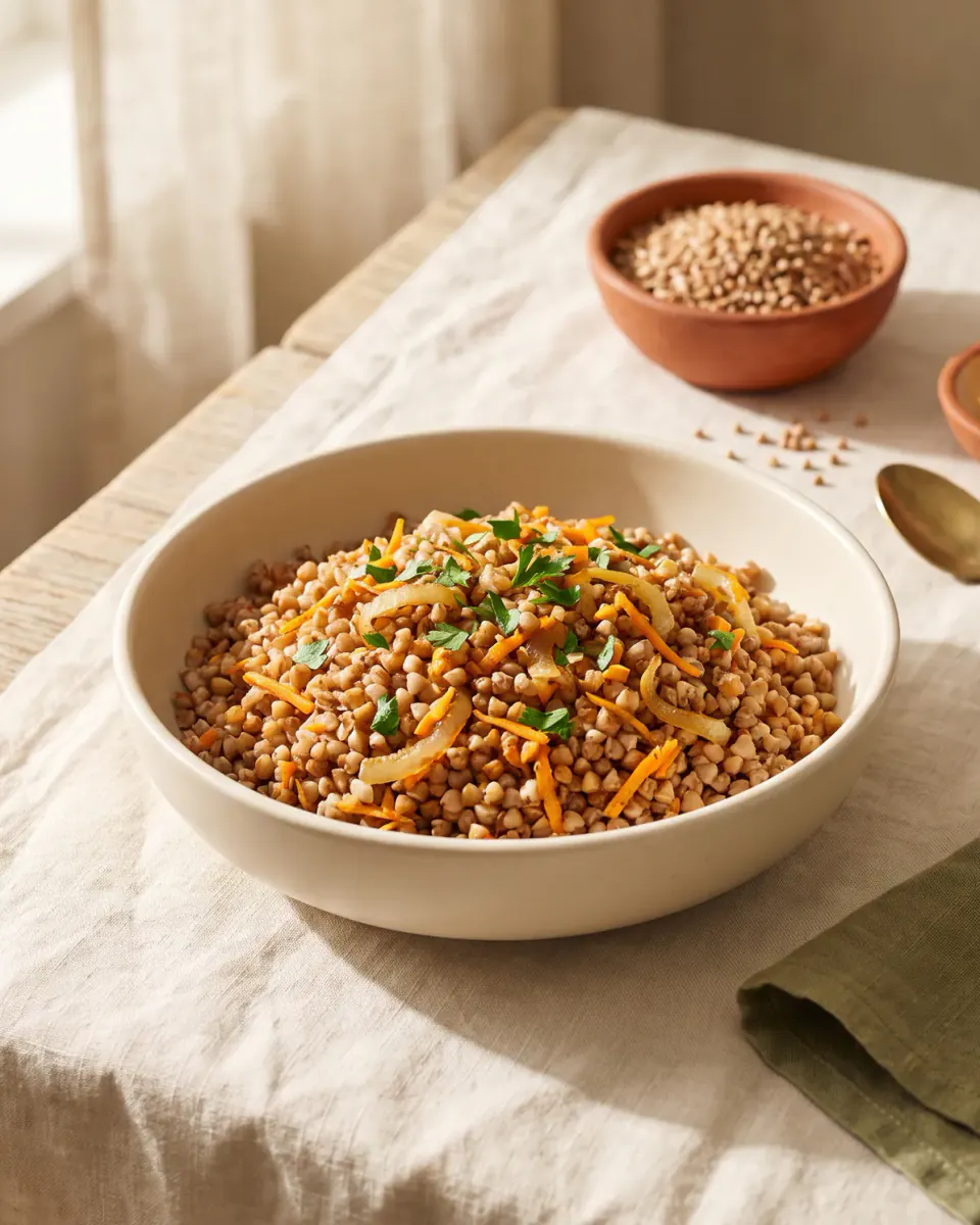 Buckwheat with Onion and Carrot — the finished dish