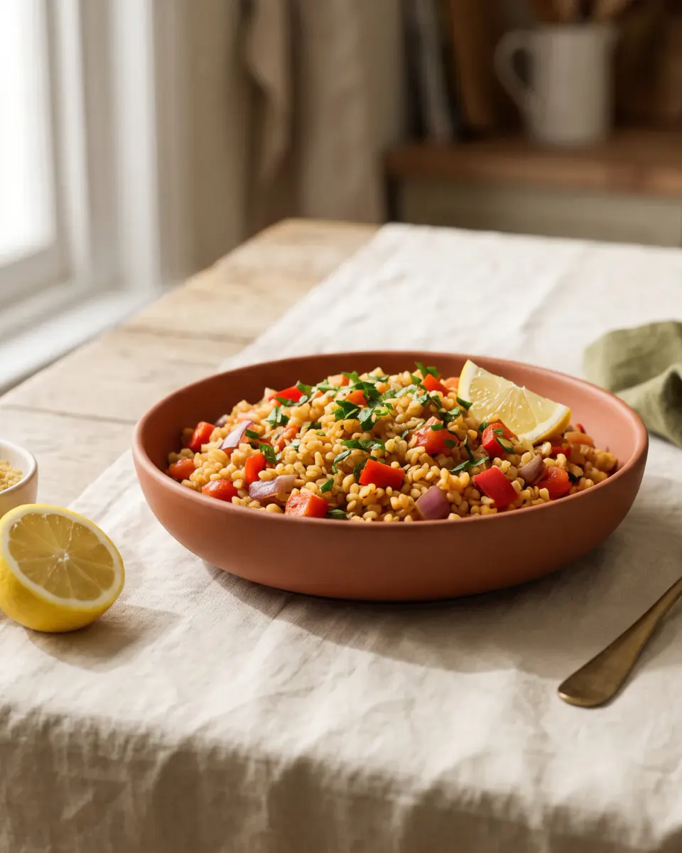 Bulgur with Vegetables — the finished dish