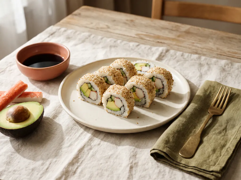 Uramaki Califórnia — o prato pronto