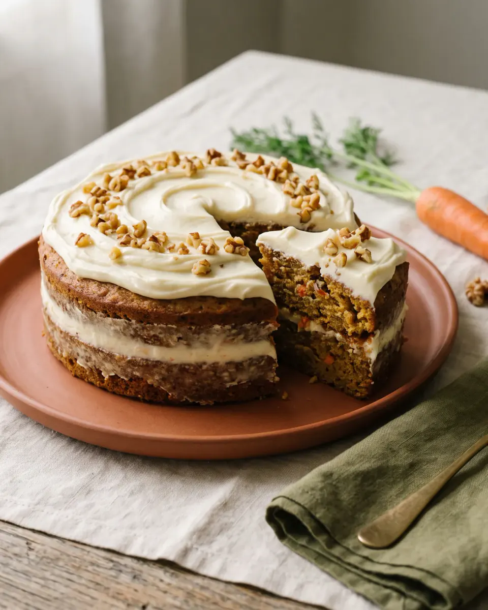 Carrot cake (bolo de cenoura americano) — o prato pronto