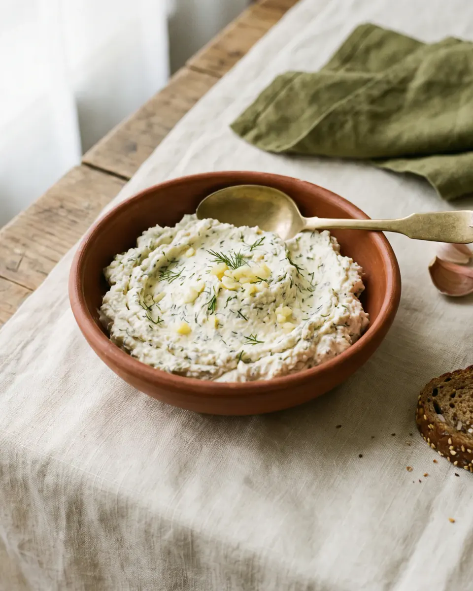 Käse-Knoblauch-Aufstrich – das fertige Gericht