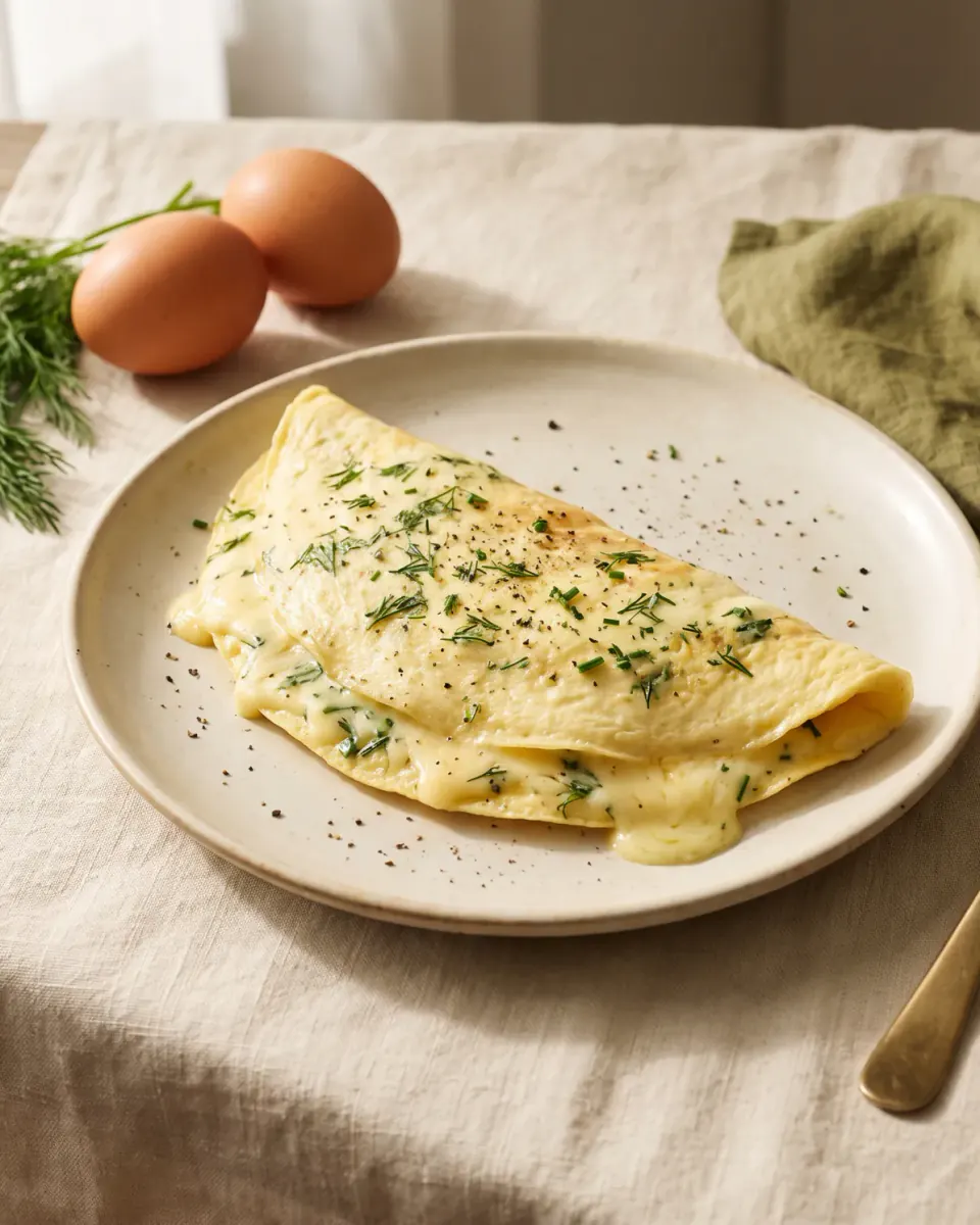 Cheese and Herb Omelette — the finished dish