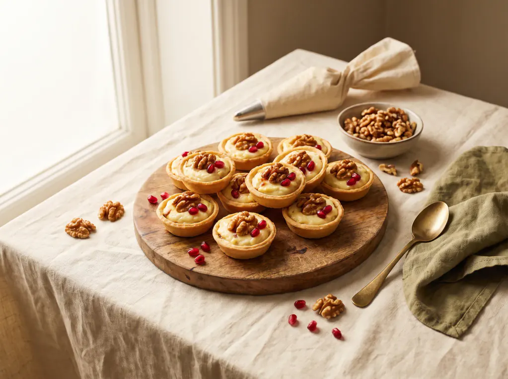 Cheese and Walnut Tartlets — the finished dish