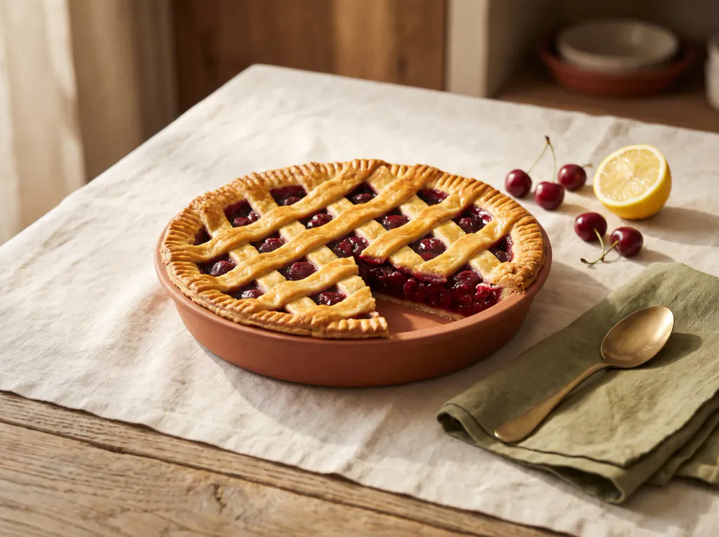 Kirschkuchen mit Gitter – das fertige Gericht