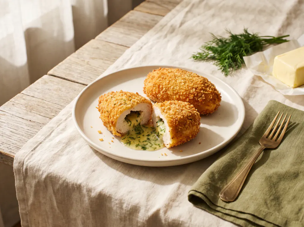 Pollo a la Kiev — el plato terminado