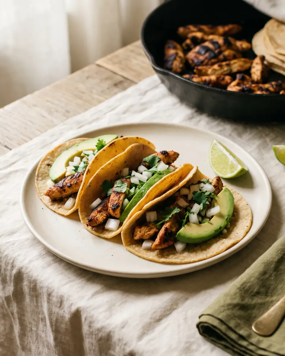 Tacos de frango — o prato pronto