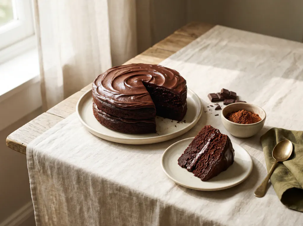 Schokoladentorte mit Ganache – das fertige Gericht