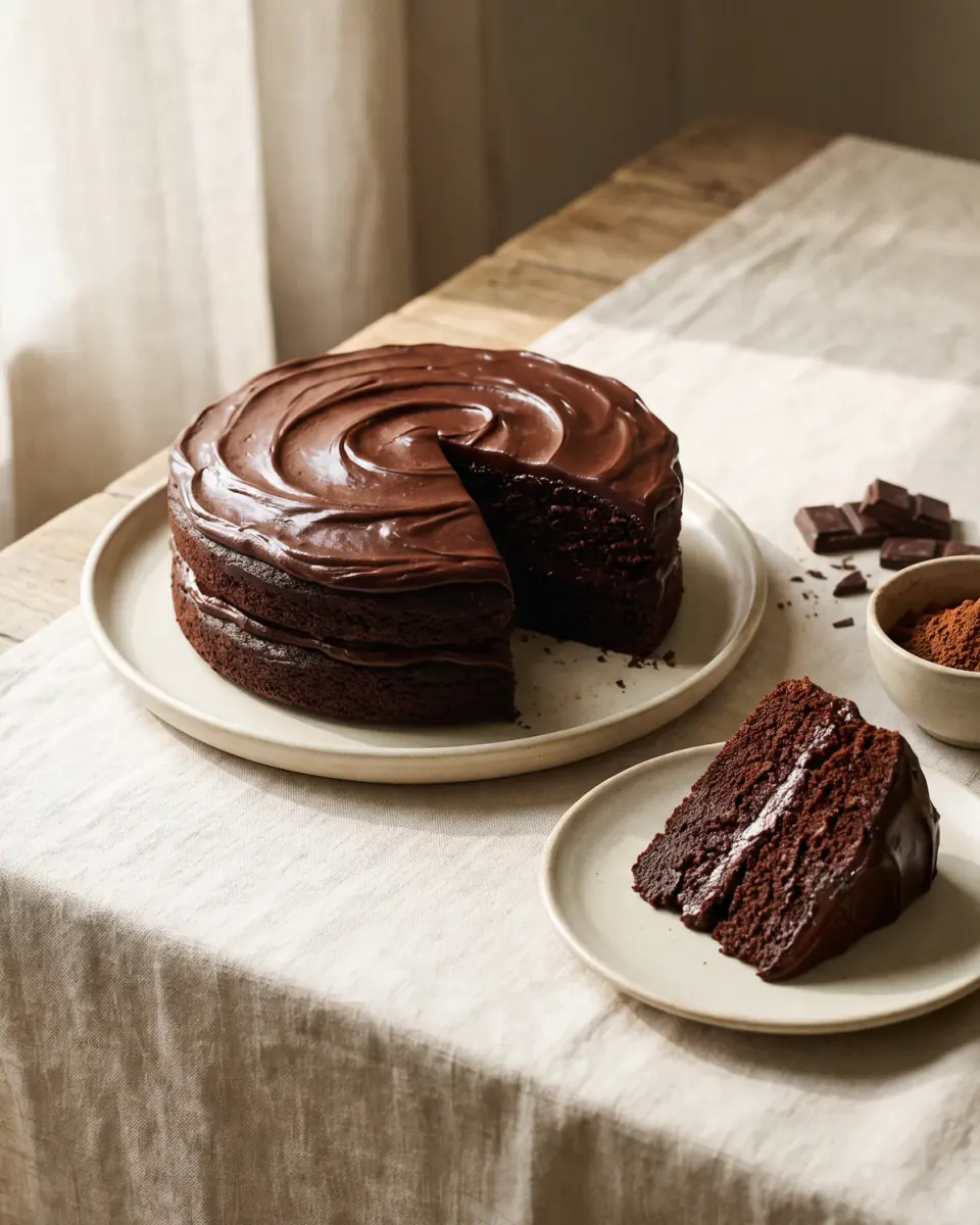 Schokoladentorte mit Ganache – das fertige Gericht