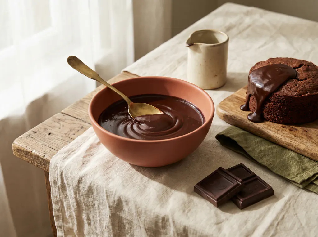 Ganache de chocolate — el plato terminado