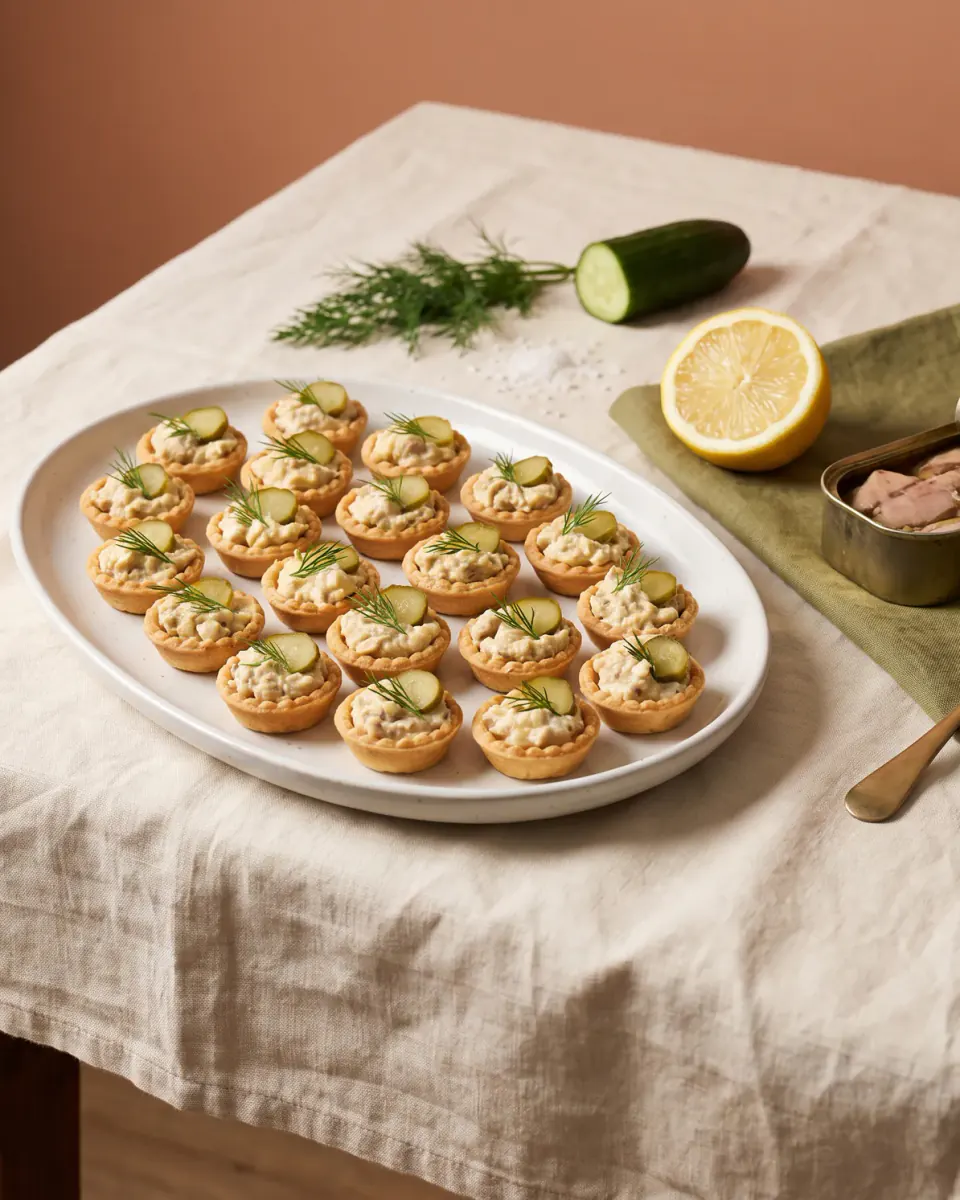 Tartaletas de hígado de bacalao — el plato terminado