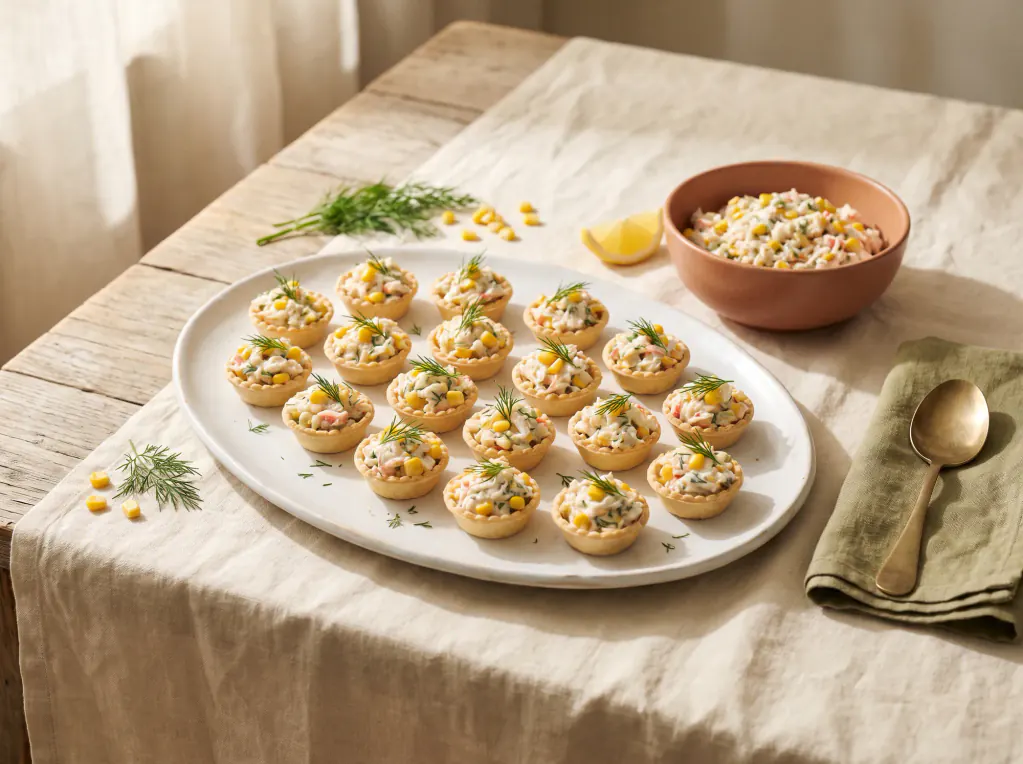Crab Salad Tartlets — the finished dish