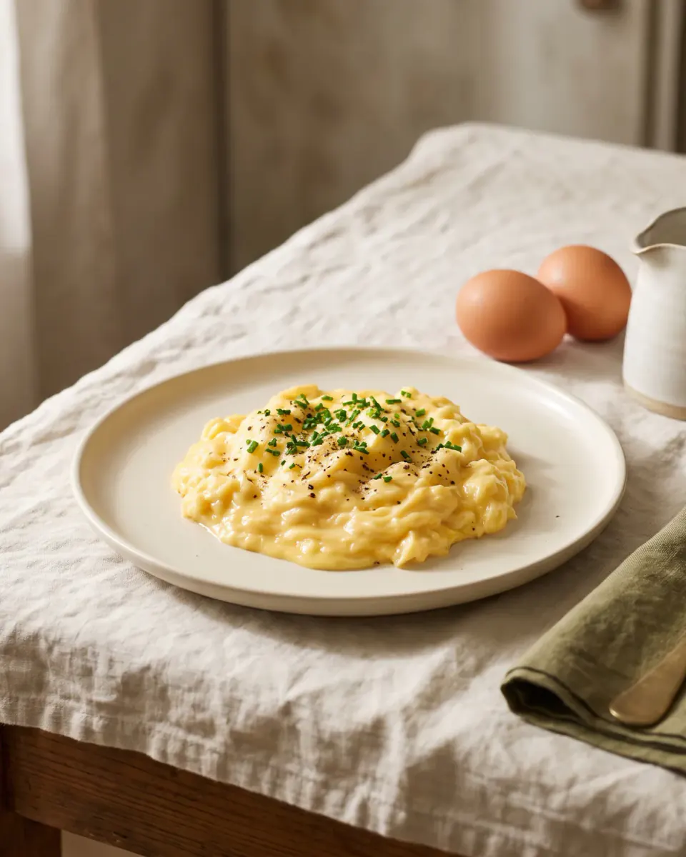Creamy Scrambled Eggs — the finished dish