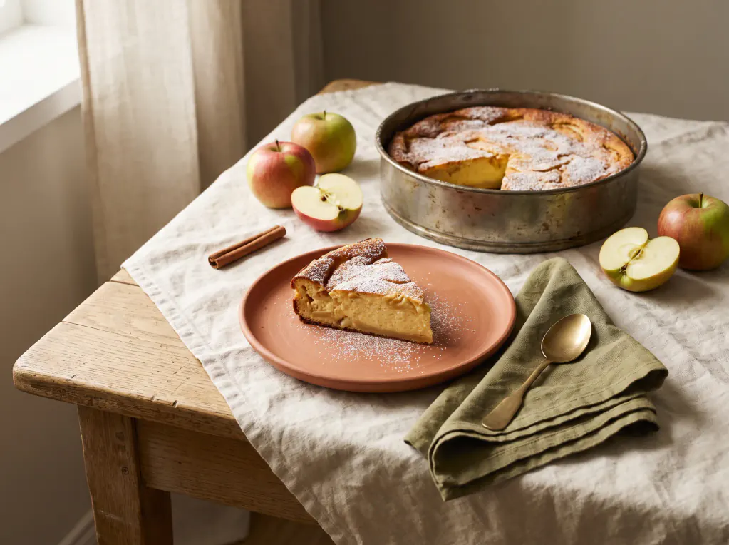 Curd and Apple Bake — the finished dish