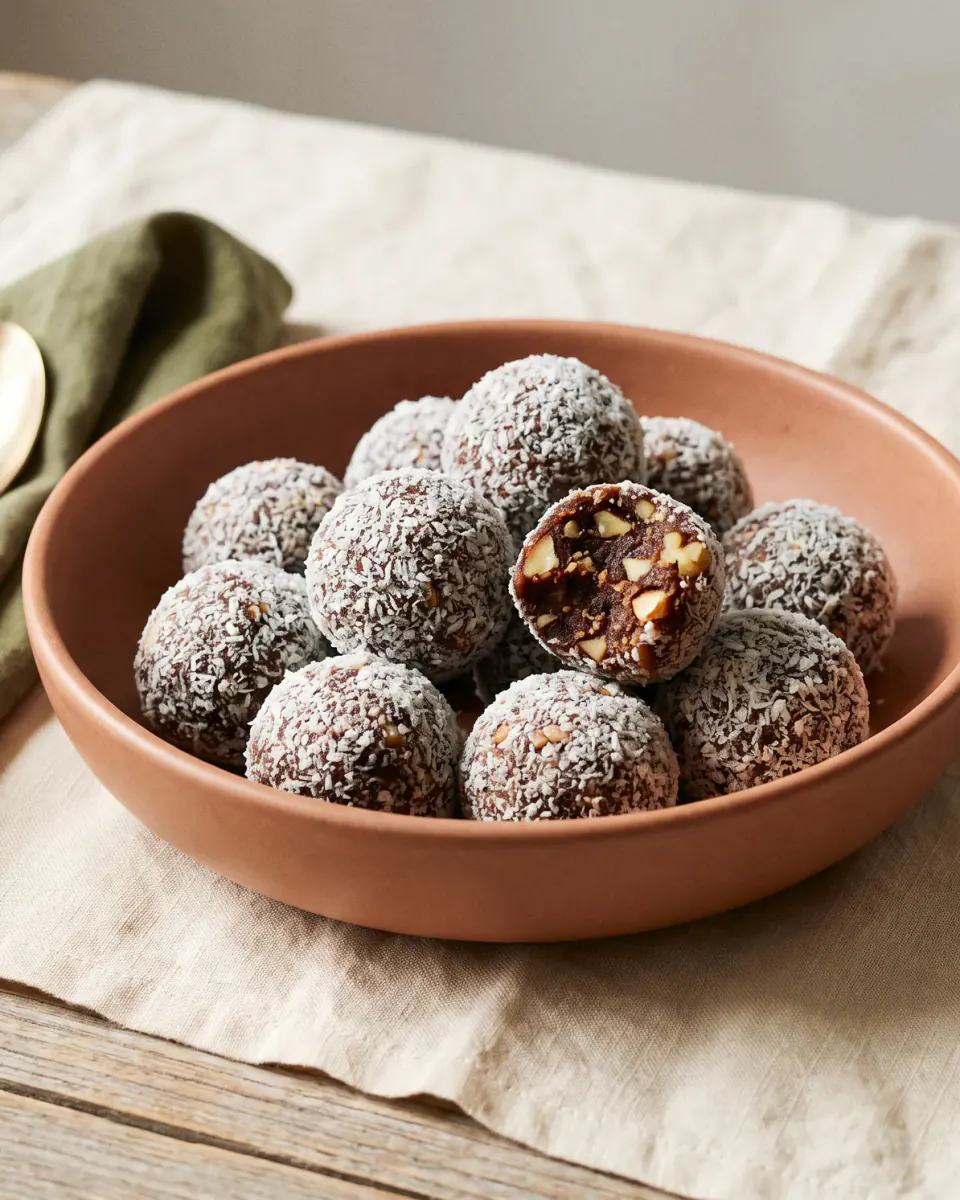 Date and Nut Energy Balls — the finished dish