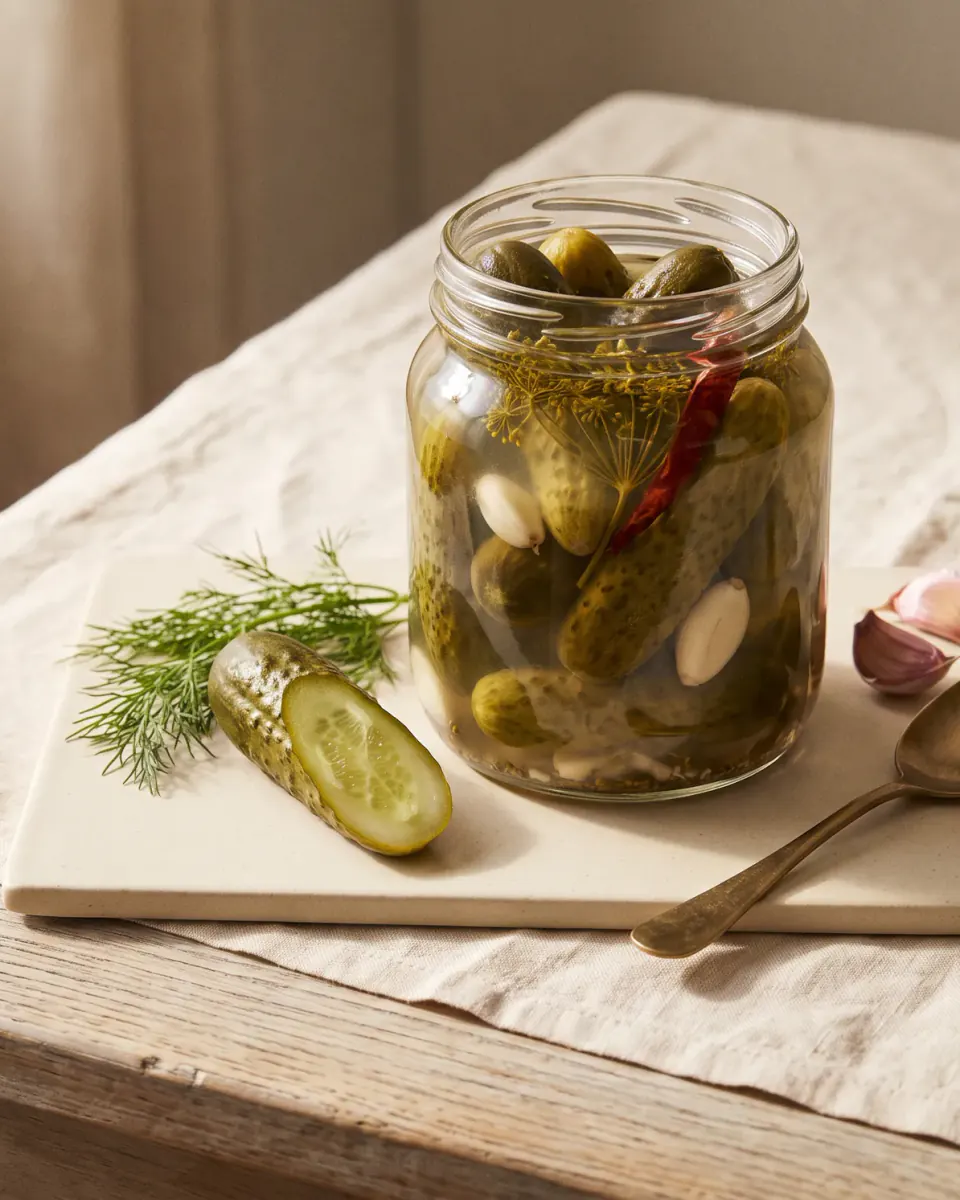 Fermented Cucumbers — the finished dish