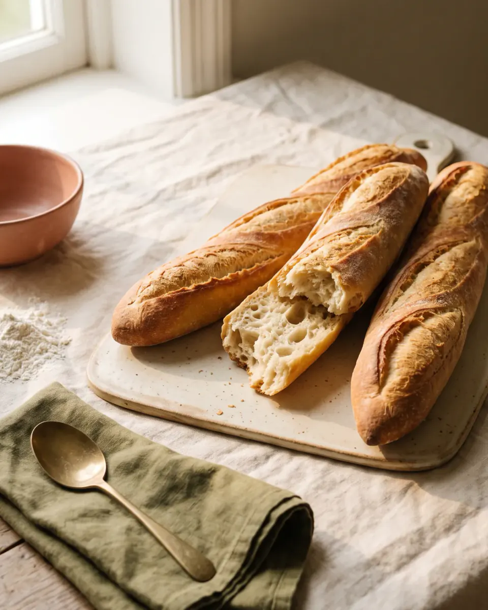 Baguette francesa casera — el plato terminado