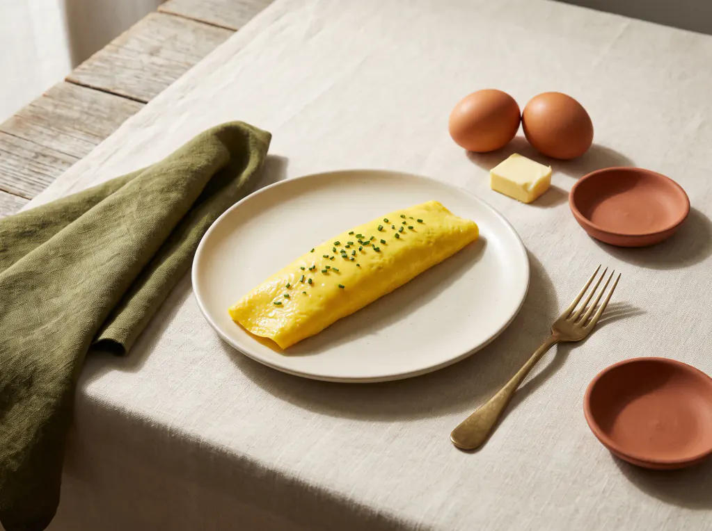 Omelete francesa — o prato pronto