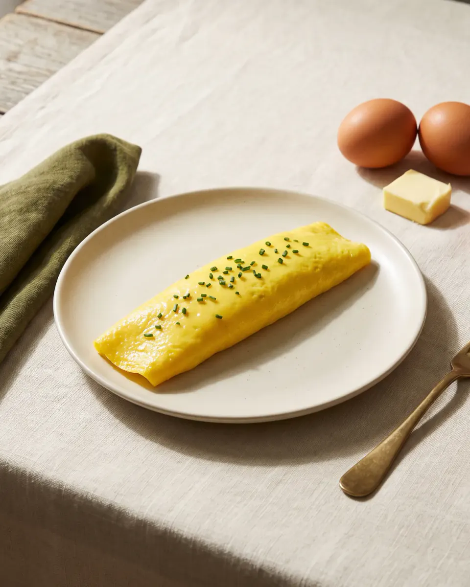 Omelete francesa — o prato pronto