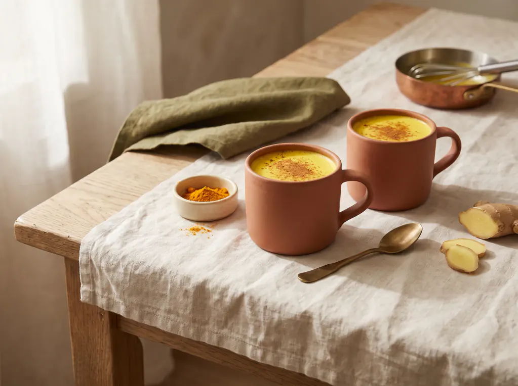 Leche dorada con cúrcuma — el plato terminado