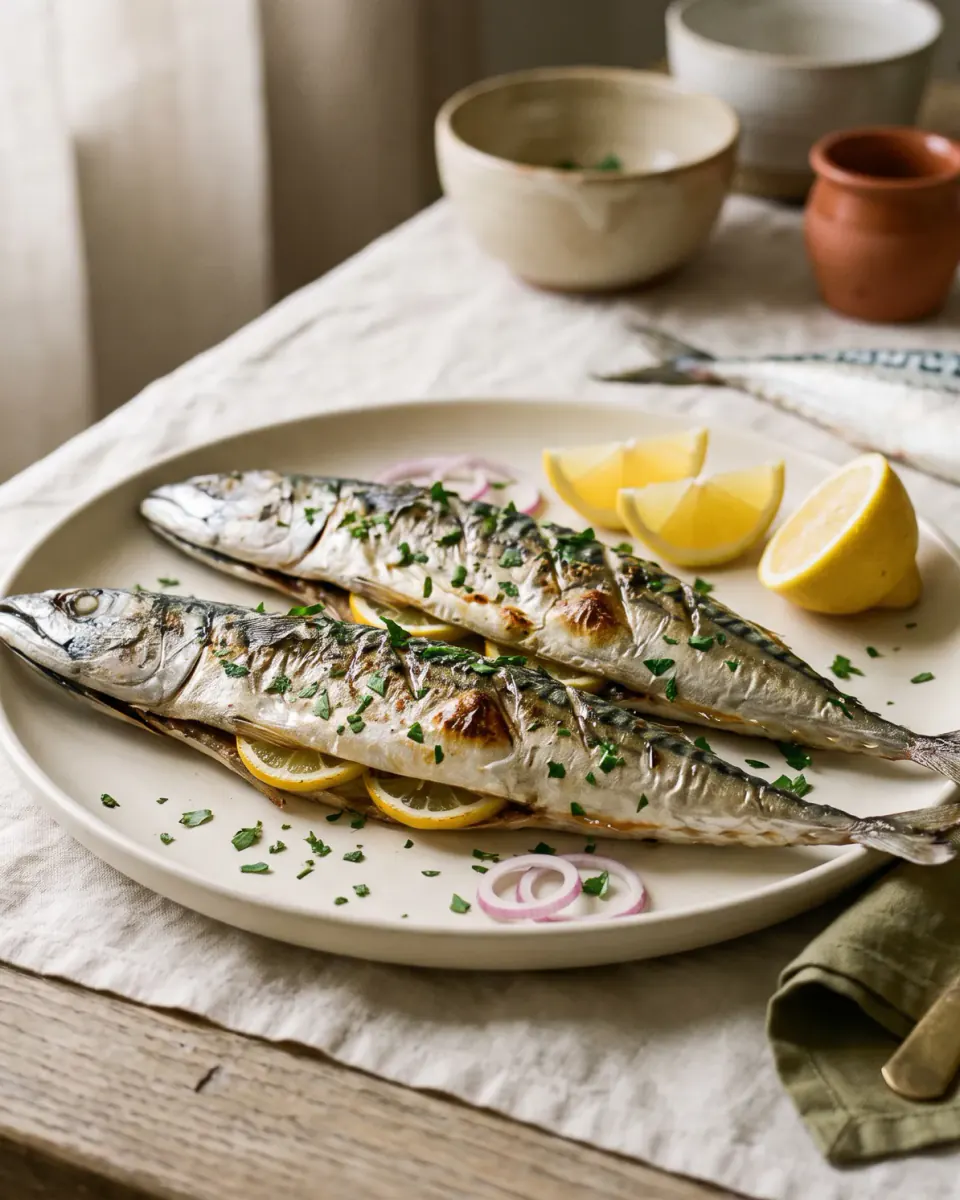Grilled Mackerel — the finished dish