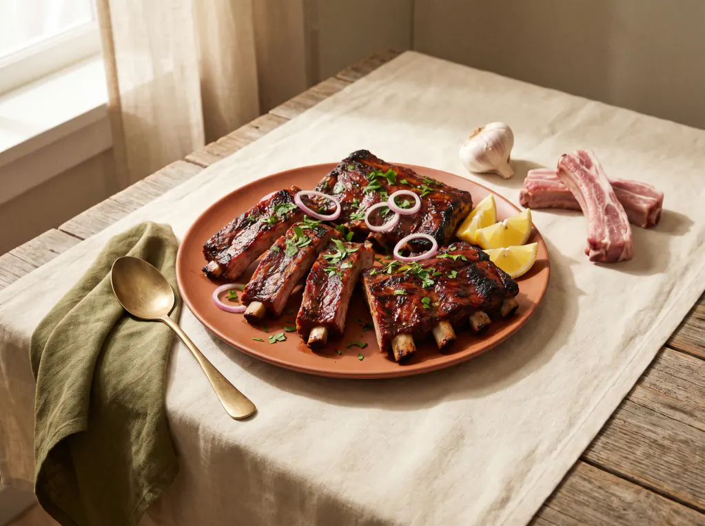 Grilled Pork Ribs — the finished dish