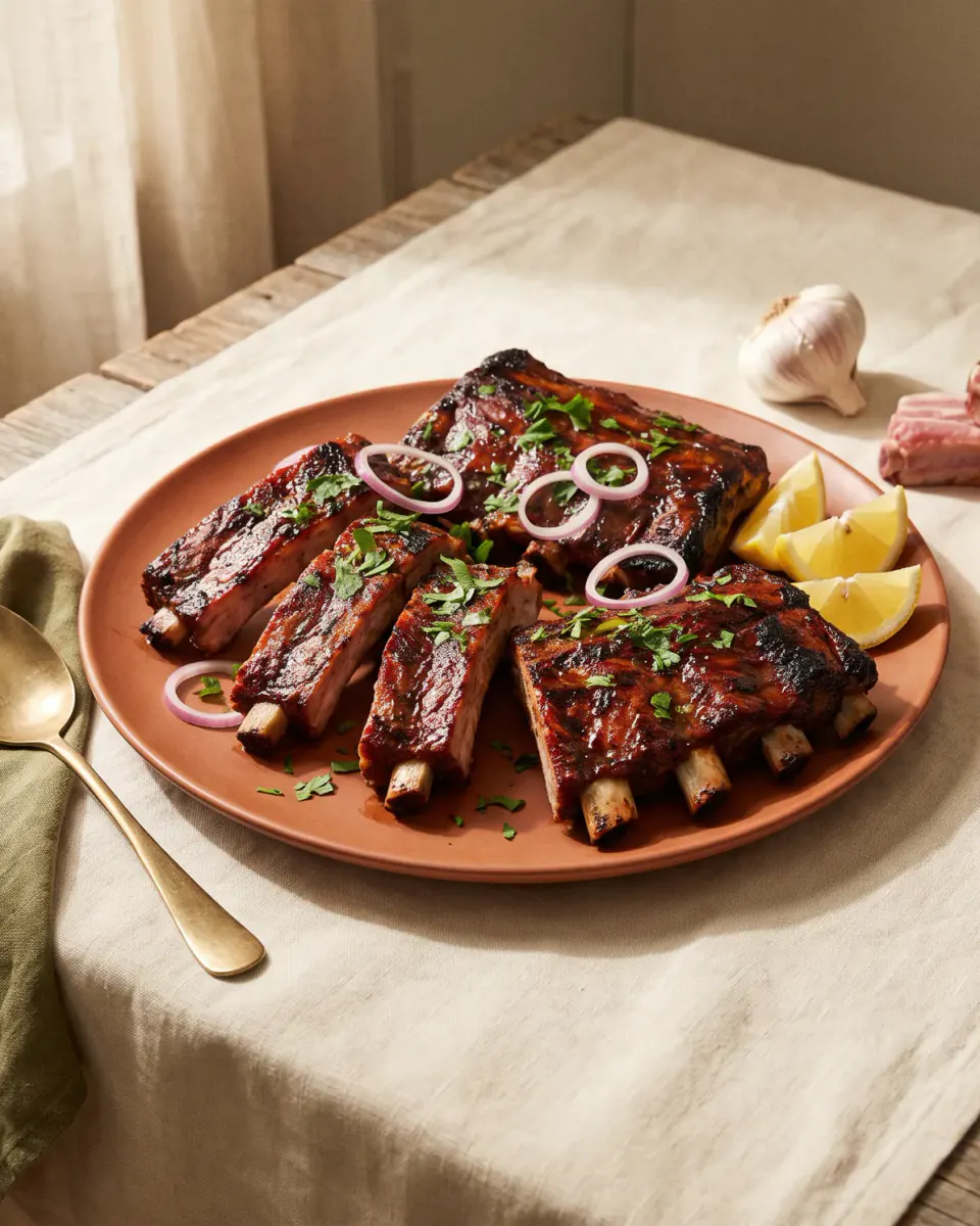 Grilled Pork Ribs — the finished dish
