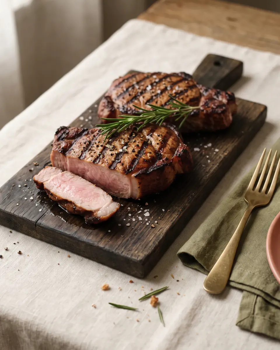 Schweinenackensteak vom Grill – das fertige Gericht