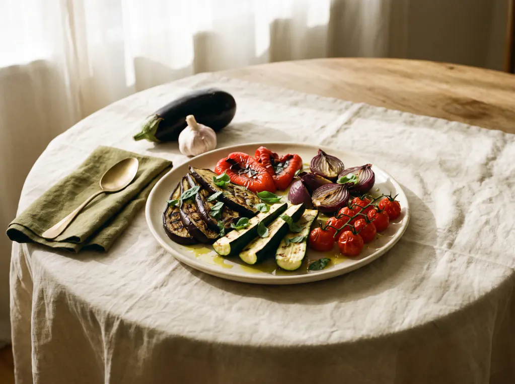 Legumes na churrasqueira — o prato pronto