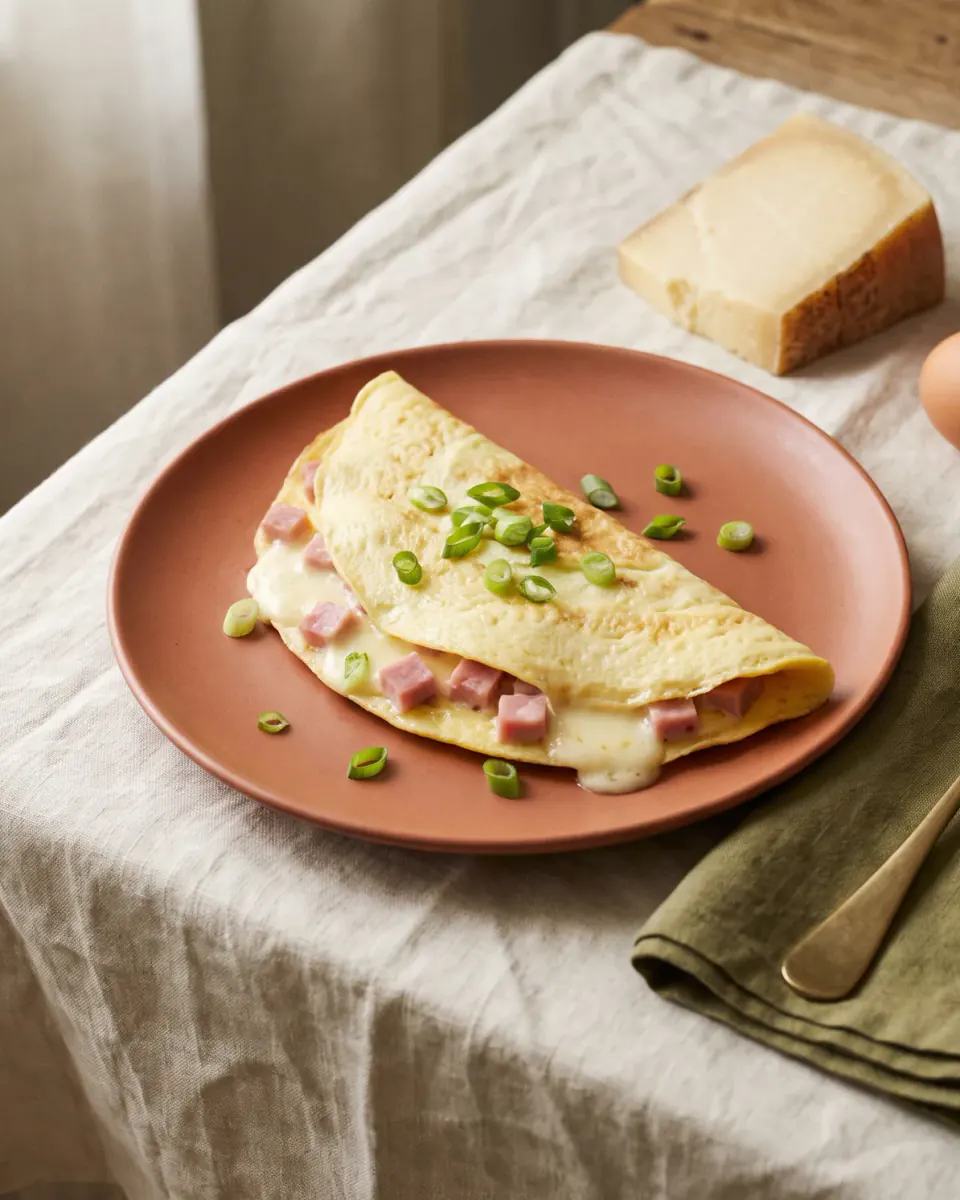 Tortilla de jamón y queso — el plato terminado