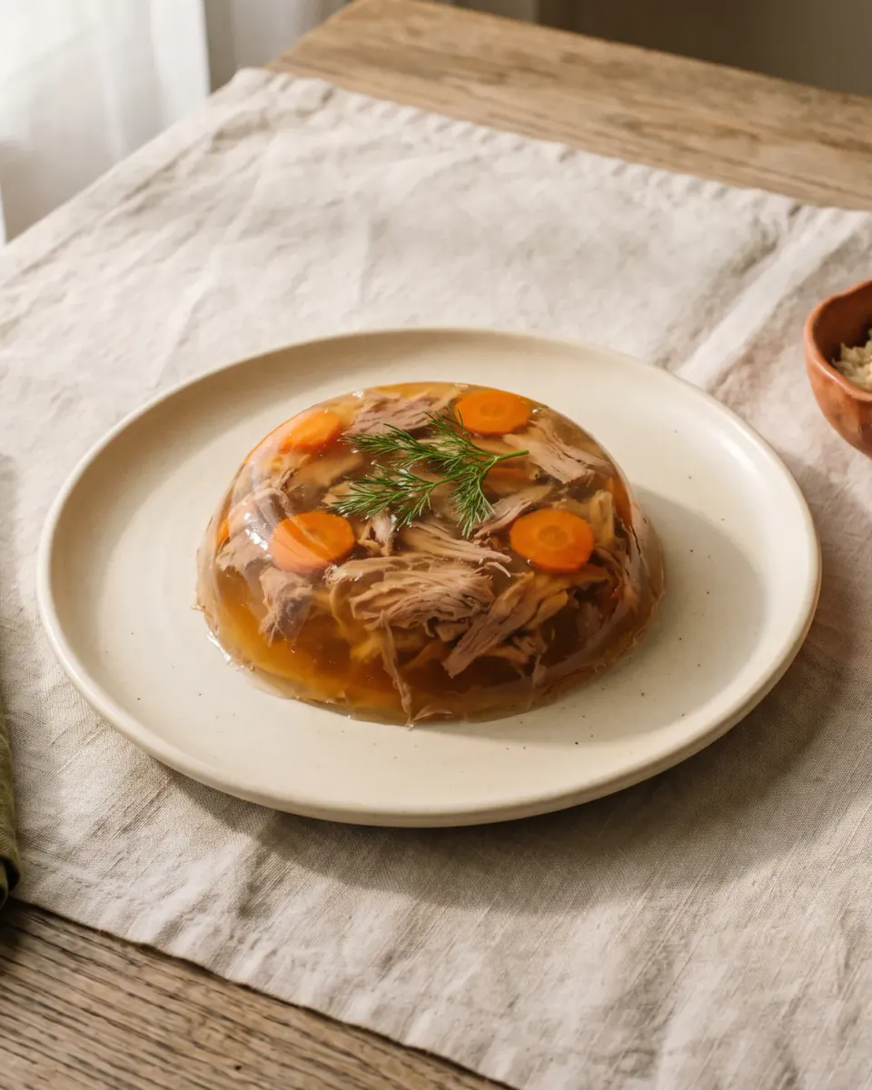 Holodets: carne en gelatina — el plato terminado