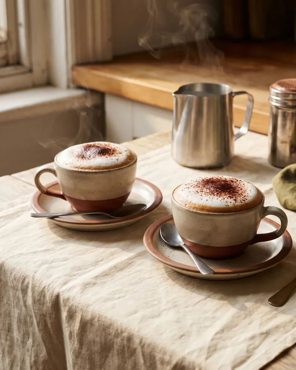 Cappuccino caseiro — o prato pronto