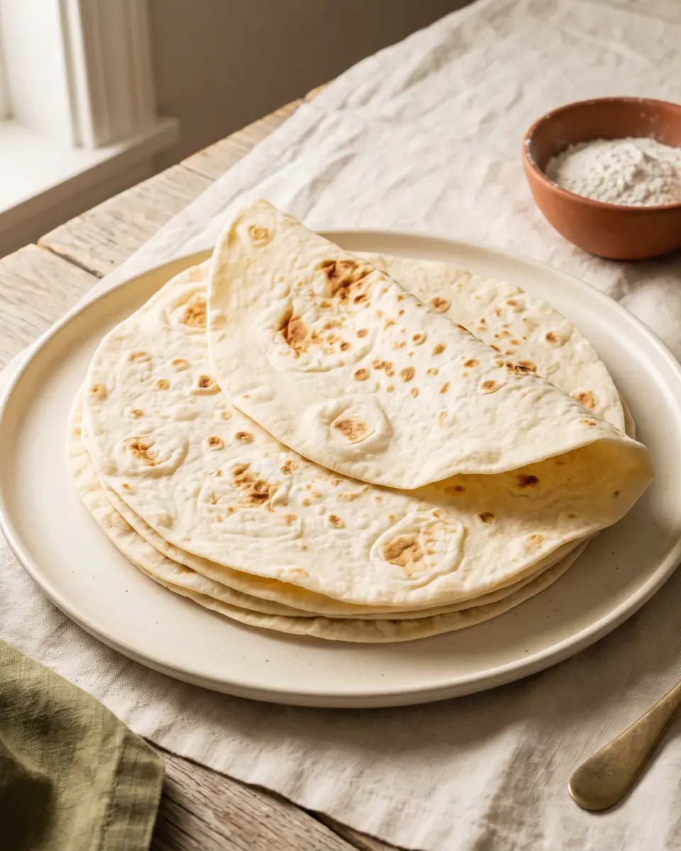 Lavash casero en sartén — el plato terminado