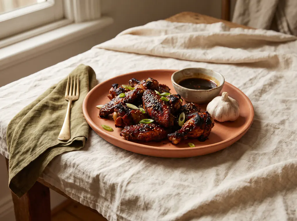 Chicken Wings mit Honig-Soja-Marinade – das fertige Gericht