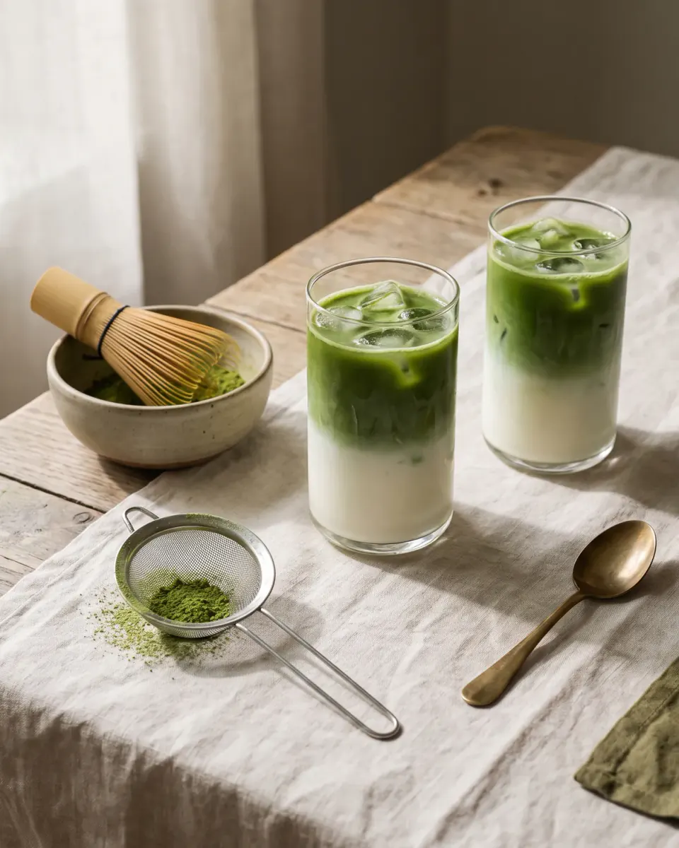 Iced Matcha Latte — the finished dish