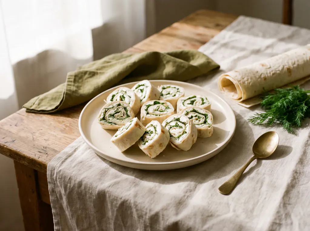 Rolinhos de lavash com queijo — o prato pronto