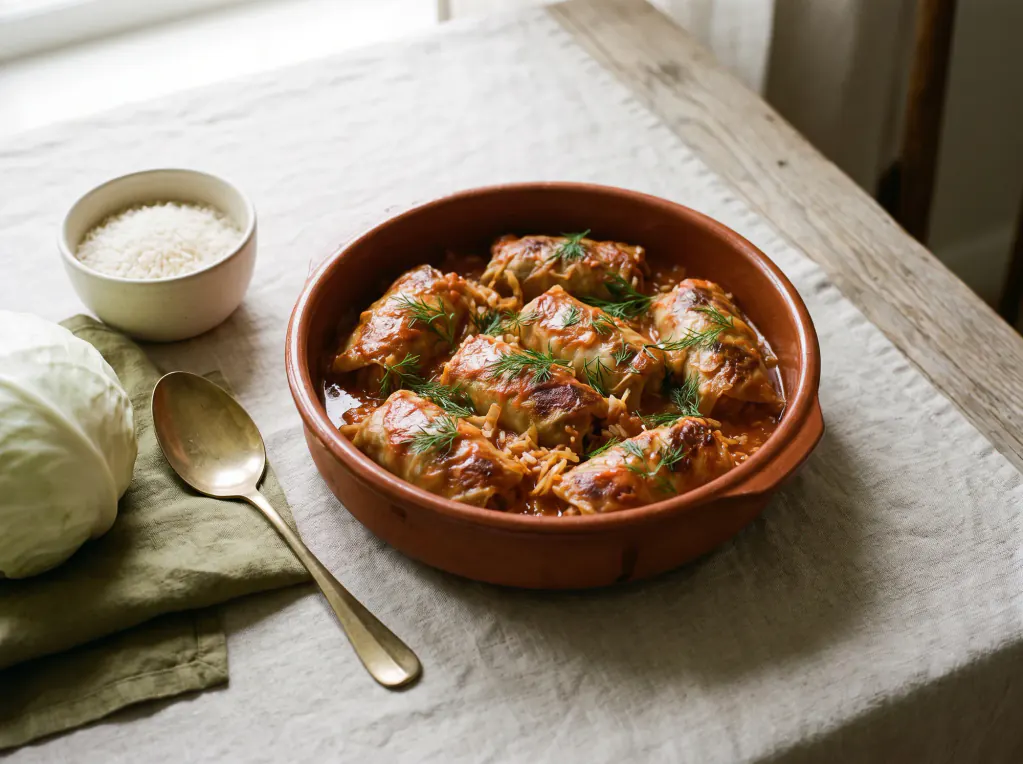 Rollos de col perezosos — el plato terminado