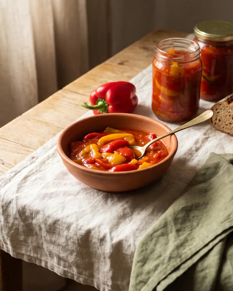 Lecho Pepper and Tomato Preserve — the finished dish