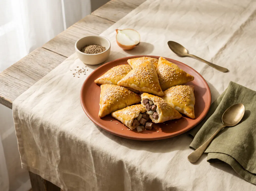 Samsa de carne — el plato terminado
