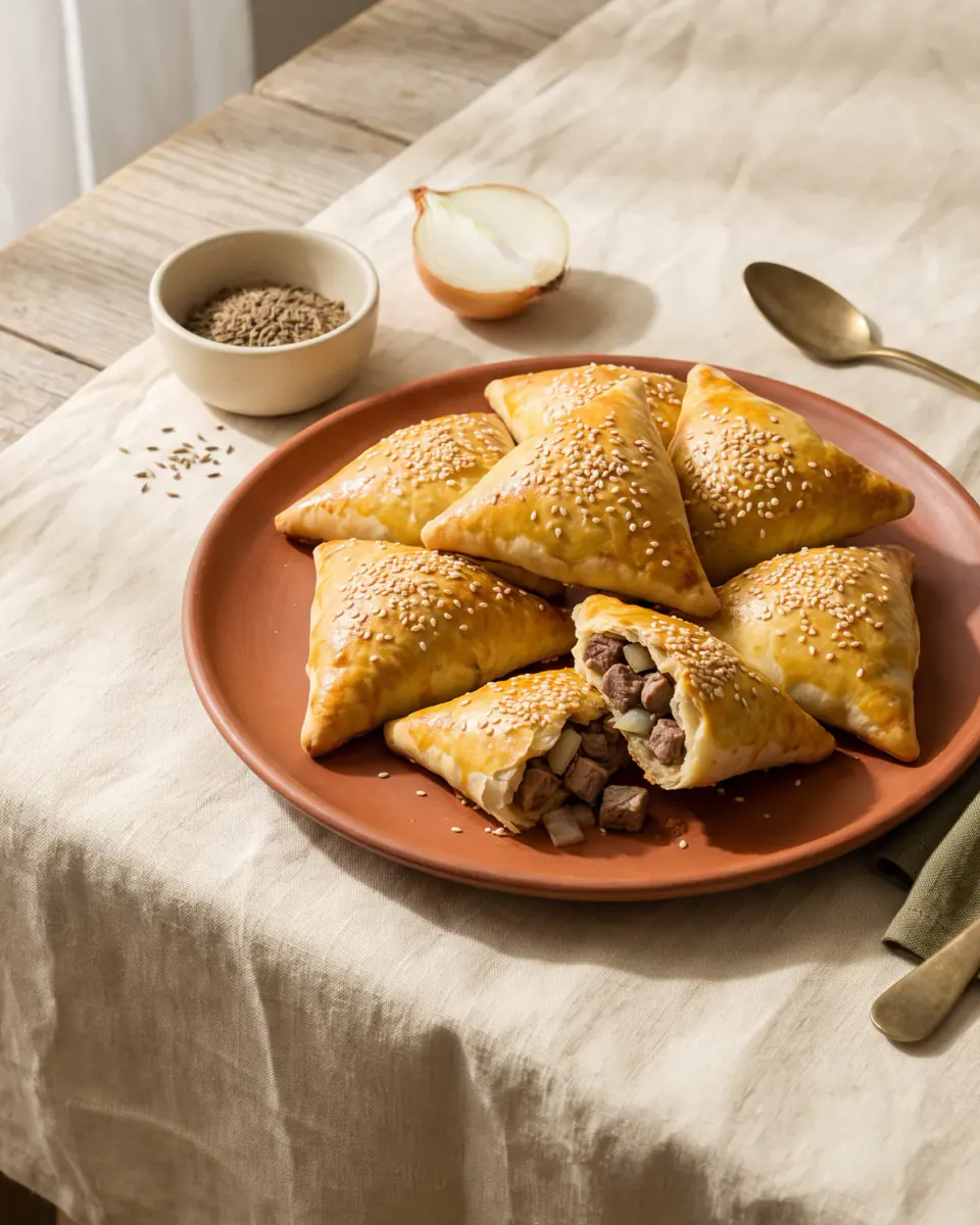 Samsa mit Fleisch – das fertige Gericht