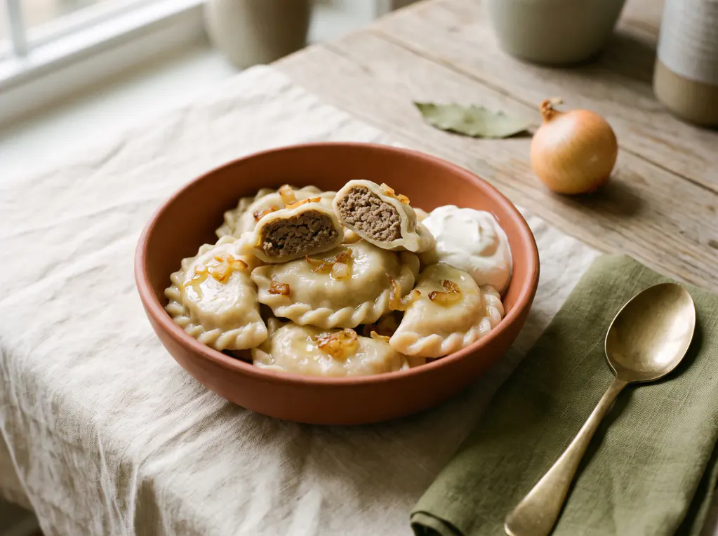 Meat Varenyky — the finished dish