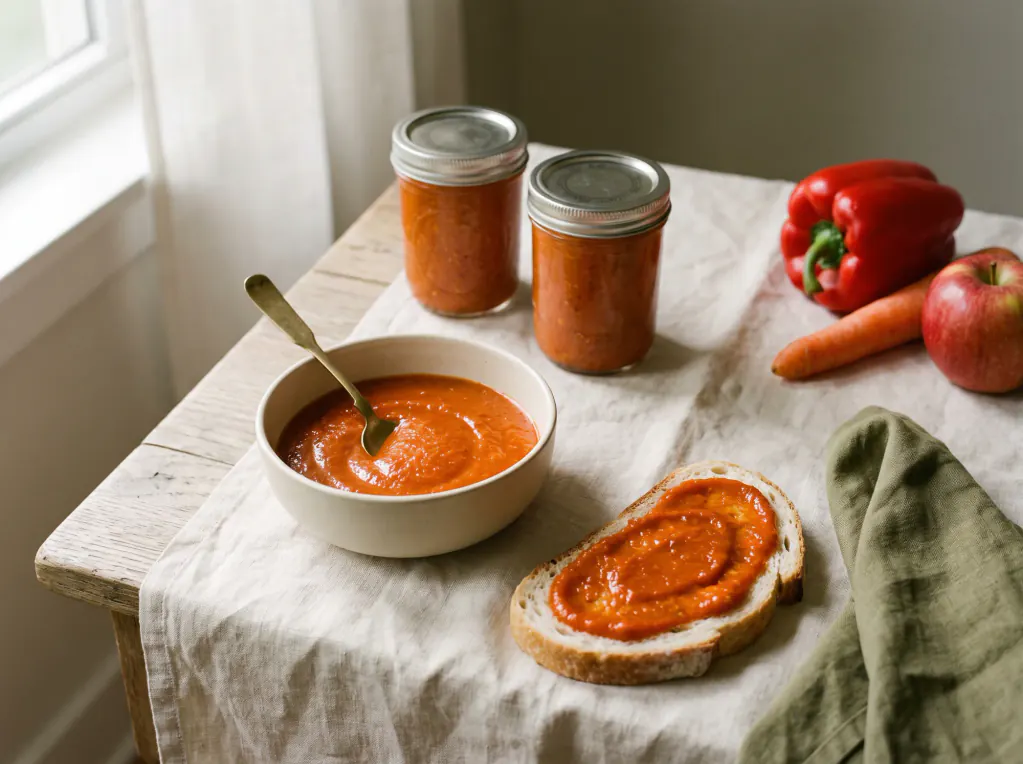 Mild Sweet Pepper Adjika — the finished dish