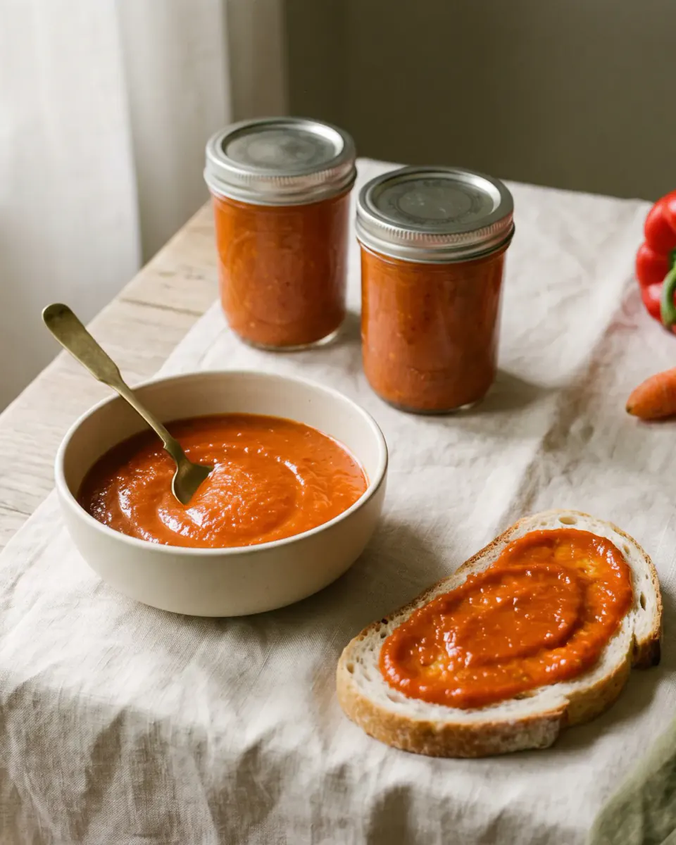 Ajika suave de pimiento dulce — el plato terminado